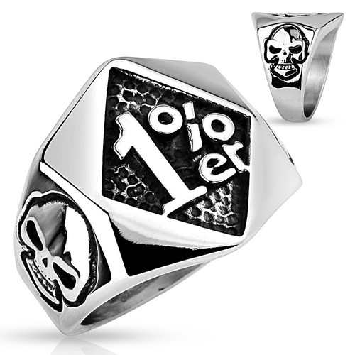 Anello teschio onepercenter - teschio,