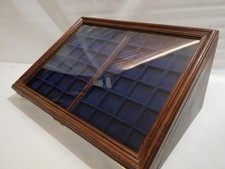 Wooden and glass case with two