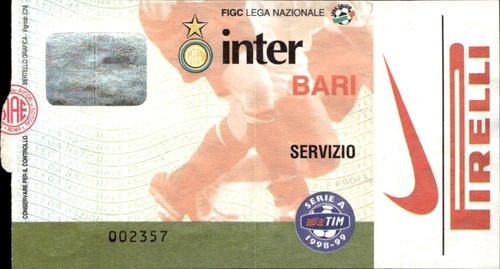 Biglietto stadio inter bari - biglietto, vs