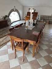 Tavolo Legno Massello 12 Posti + 12 Sedie
