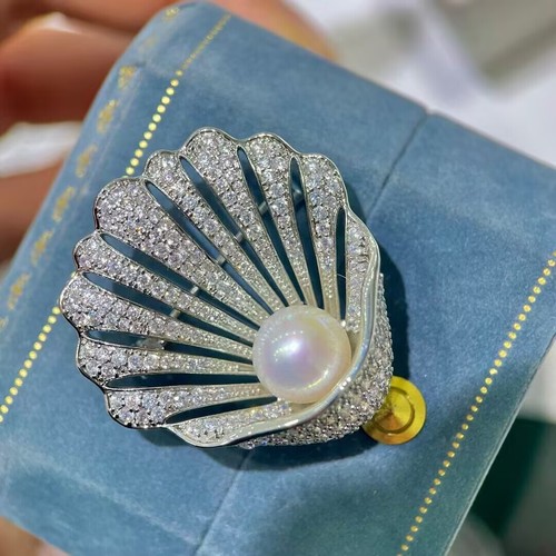 Elegante spilla perla bianca - elegante,