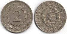 Jugoslavia 2 dinara, 1973