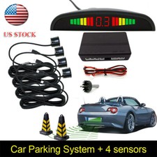Kit 4 Sensori Auto Retromarcia Backup Posteriore Buzzer Sistema Radar Suono Allarme Nero