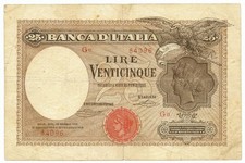 25 LIRE BANCA D'ITALIA AQUILA
