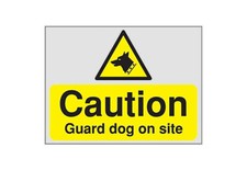 CARTELLO SEGNALETICO - Caution Guard Dog On Site - segnaletica segnale