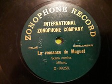 78 giri "LA ROMANCE DU MUGUET Scena comica "DISCO ZONOFONO X 92031 VG+