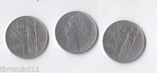 TRE (3) MONETE DA 100 LIRE DEL
