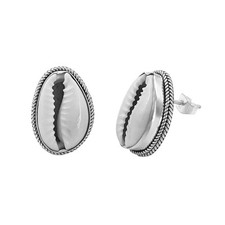 81stgeneration Orecchini in Argento Sterling .925 Conchiglia di Ciprea Balinese