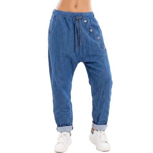 Pantaloni harem effetto jeans - pantaloni,