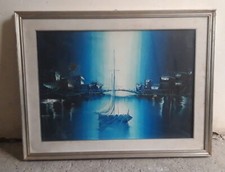 Quadro con cornice olio su tela firmato Boldrini h66x84L.