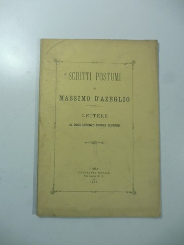 Scritti postumi massimo - scritti, di