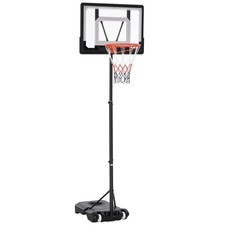 HOMCOM Canestro Basket Altezza Regolabile 160-210cm in Acciaio e Base con Ruote