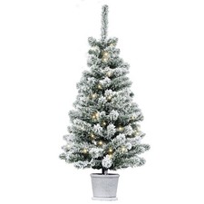 HOMCOM Albero di Natale Artificiale Innevato 60 Luci LED Bianche e 116 Rami