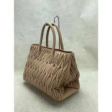 Autentica borsa a mano Miu Miu borsa a tracolla tote bag rosa beige oro logo ...