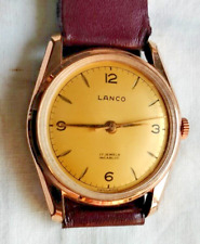 Orologio da polso Lanco 17 Jewels Incabloc quadrante dorato carica manuale vintage