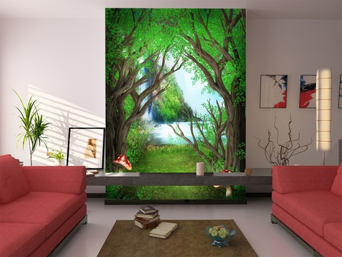 Pittura foresta verde r3289 - pittura,