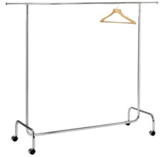 Appendiabiti Ruote Smontabile 88 cm Metallo Mercato Negozi Guardaroba Bianco