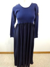 Abito Donna Blu Navy Cotone Rayon Casual Taglia Unica