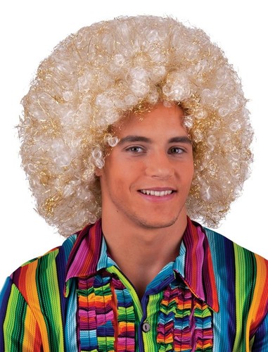Parrucca bionda afro maxi