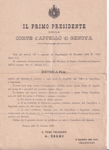 Primo presidente della - il,