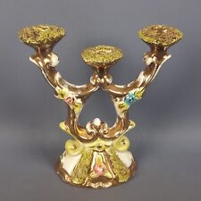 Candelabro Ceramica Sesto Fiorentino Portacandele A Tre Fiamme Vintage 1950