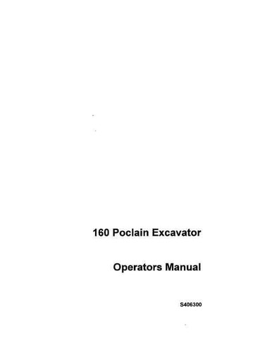 Poclain escavatore 160 manuale - escavatore,