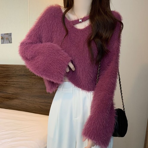 Pullover donna pelliccia - in,