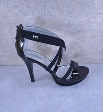 Nero Giardini Women's Leather Sandal With High Reel Heel Sz 37 Black