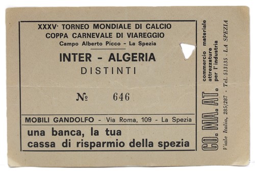 Biglietto inter algeria 1983 - inter,