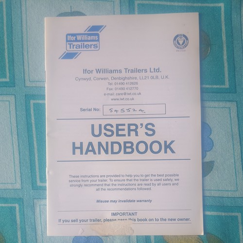 Manuale utente rimorchio ifor - manuale,