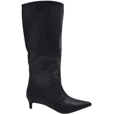 Stivali slouchy in pelle nero