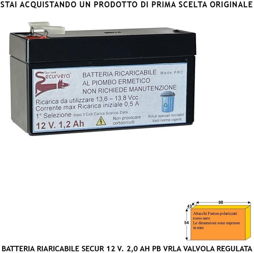Batteria accumulatore 1 2 - 12, 1,2
