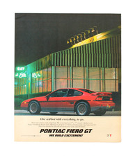 1986 Pontiac Fiero GT Print Ad