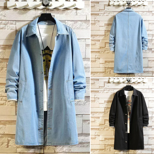 Trench cappotto jeans lungo