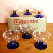 Guzzini set 6 Coppe da Dessert Coppette Gelato in Plexiglass NUOVE - STG Studio