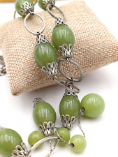 COLLANA STILE RETRò '50 IN VETRO VERDE GIADA