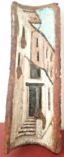 ANTICA TEGOLA VERA ARTISTICA DIPINTA A MANO già forata x essere appesa FIRMATA