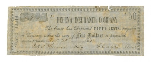 1861 50c the helena insurance - 50c,