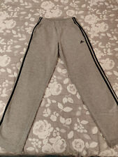 Pantalone Adidas felpato taglia XS grigio chiaro e bande laterali nere