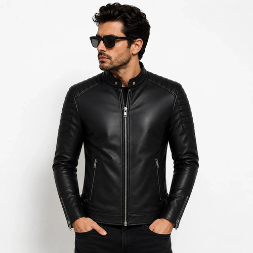 Giacca uomo nera vera - , pelle