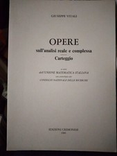 Giuseppe Vitali OPERE SULL'ANALISI REALE E COMPLESSA - CARTEGGI ed. Cremonese 84