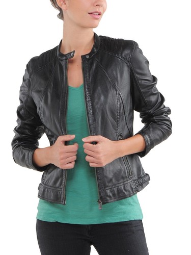 Giacca donna pelle - nera, moto