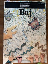 MANIFESTO,POSTER,1982 ARTISTA  ENRICO BAJ MOSTRA A MANTOVA I GRANDI QUADRI ARTE