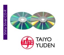 100 dischi originali Taiyo Yuden CMC argento lucido CD-R bianchi 48x 52x 80min 700 MB
