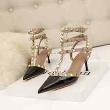 Decolte Scarpe Donna Nero Beige Rivetti Cinturino Eleganti Pelle Sintetica 06833