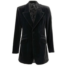DOLCE & GABBANA Giacca Blazer Lunga In Velluto Nera 50 M L