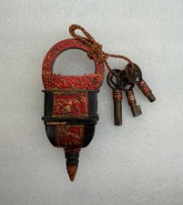 Antico Serratura Dipinta Raro