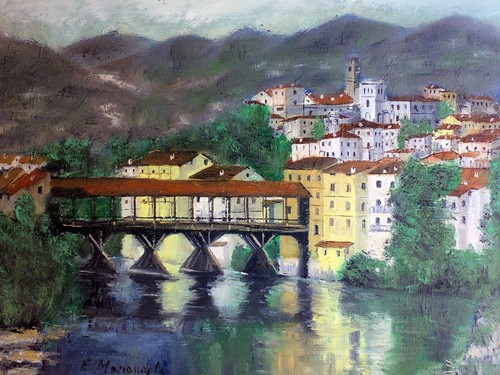 Quadro olio tela 40 cm - su,