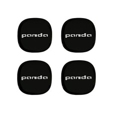 Adesivi 3D Copricerchi Compatibili con Fiat Panda, Diametro 52 mm, Nero, 4 pz