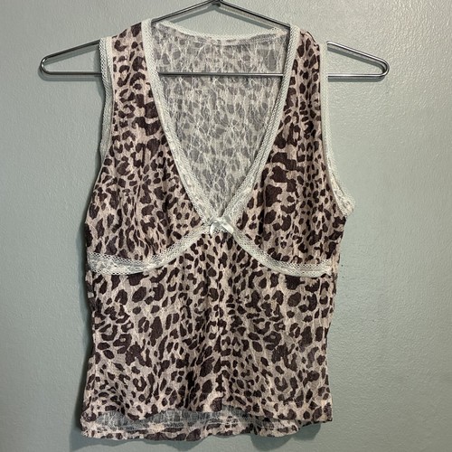 Y2k sheer leopard print lace - y2k,